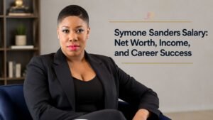 Symone Sanders discussing her career, salary, net worth, and achievements in politics and media