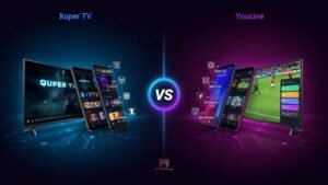 Xuper TV vs Youcine streaming app comparison showing features, live TV, movies, anime, and performance differences