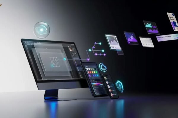 GFXPixelment design software dashboard showing graphic design tools, AI features, and creative editing workspace