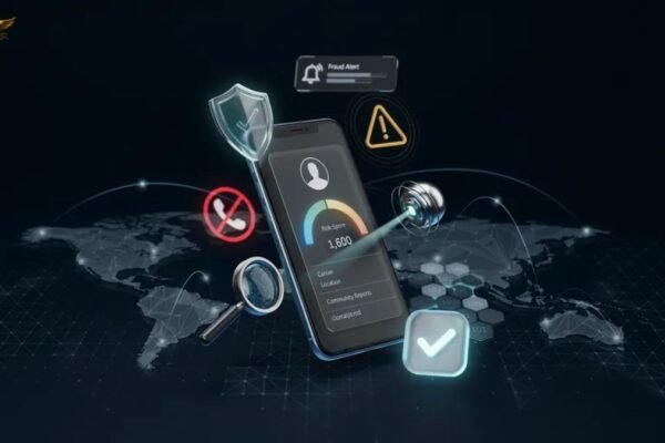 Reverse phone number lookup showing unknown caller identification and spam phone number check