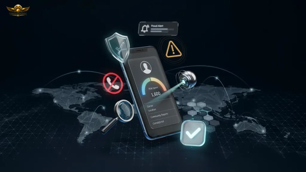 Reverse phone number lookup showing unknown caller identification and spam phone number check