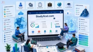 StudyXcel.com learning platform dashboard with educational resources